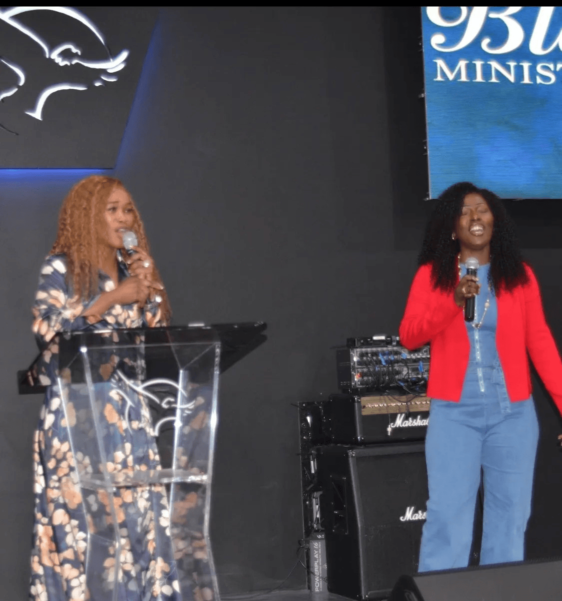 Pastor Fabiola preaching at Blessings Ministry Church